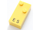 Part No: 60207pb01  Name: Brick, Braille 2 x 4 with 2 Studs with Black Capital Letter E / Number 5 Pattern (dots-15 ⠑) (English)