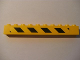 Part No: 6111pb008L  Name: Brick 1 x 10 with Black and Yellow Danger Stripes Pattern Left (Sticker) - Set 7633