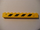 Part No: 6111pb008R  Name: Brick 1 x 10 with Black and Yellow Danger Stripes Pattern Right (Sticker) - Set 7633