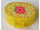 Part No: 6203pb05  Name: Scala Utensil Oval Case with Pink Flower and Red Dots on Light Yellow Pattern (Sticker) - Sets 3118 / 3204 / 3210