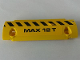Part No: 62531pb023R  Name: Technic, Panel Curved 11 x 3 with Black and Yellow Danger Stripes and 'MAX 12 T' Pattern Model Right Side (Sticker) - Set 8258
