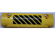 Part No: 62531pb029L  Name: Technic, Panel Curved 11 x 3 with Black and Yellow Danger Stripes Pattern Model Left Side (Sticker) - Set 42030