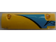 Part No: 62531pb034L  Name: Technic, Panel Curved 11 x 3 with Black Curved Line and Compass Point on Dark Azure and Yellow Background Pattern, Model Left Side (Sticker) - Set 42074