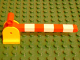 Part No: 6405c01  Name: Duplo, Train Crossing Gate Base with Red Duplo, Train Crossing Gate Crossbar with Large Handle with White Stripes Pattern