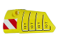 Part No: 64683pb034  Name: Technic, Panel Fairing # 3 Small Smooth Long, Side A with '10 T' and Red and White Danger Stripes Pattern (Sticker) - Set 42009