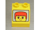 Part No: 6474pb02  Name: Duplo, Brick 2 x 2 x 1 1/2 Slope 45 with Boy Head with Red Short Hair Pattern