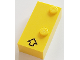 Part No: 65556pb01  Name: Brick, Braille 2 x 4 with 1 Stud with Black Arrow / Capital Prefix Pattern (dots-46 ⠨) (French with Antoine Numbers)