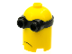 Part No: 67650pb02  Name: Minifigure, Head, Modified Minion, Extra Tall with Molded Black Goggles and Printed Frown Pattern