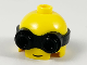 Part No: 67902pb01  Name: Minifigure, Head, Modified Minion, Short with Molded Black Goggles and Printed Grin Pattern