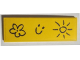 Part No: 69729pb189  Name: Tile 2 x 6 with Black Flower, Smiley Face, and Sun Pattern (Sticker) - Set 31174