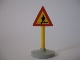 Part No: 747pb02c02  Name: Road Sign with Post, Triangle with Man Crossing Pattern, Type 2 Base