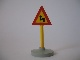 Part No: 747pb05c02  Name: Road Sign with Post, Triangle with Curved Road Pattern, Type 2 Base