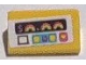 Part No: 85984pb422  Name: Slope 30 1 x 2 x 2/3 with Cash Register with '$' Dollar Sign, Rainbows, Buttons and Lights on White Background Pattern (Sticker) - Set 41456