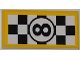 Part No: 87079pb0069  Name: Tile 2 x 4 with Number '8' in Black Circle on Checkered Background Pattern (Sticker) - Set 4643