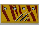Part No: 87079pb0089L  Name: Tile 2 x 4 with 4 Rivets in 1 Line and Claw Scratch Marks on Dark Red Tiger Stripes Pattern Model Left Side (Sticker) - Set 5884