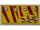 Part No: 87079pb0089R  Name: Tile 2 x 4 with 4 Rivets in 1 Line and Claw Scratch Marks on Dark Red Tiger Stripes Pattern Model Right Side (Sticker) - Set 5884