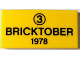 Part No: 87079pb0300  Name: Tile 2 x 4 with Black Number 3 in Circle and 'BRICKTOBER 1978' Pattern