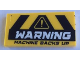 Part No: 87079pb0851  Name: Tile 2 x 4 with Black and Yellow Danger Stripes and 'WARNING MACHINE BACKS UP' Pattern (Sticker) - Set 60188