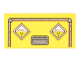 Part No: 87079pb1148  Name: Tile 2 x 4 with Light Bluish Gray Reinforced Container Edges, Handle and 2 Diamond Radioactive Symbols Pattern (Sticker) - Set 10300
