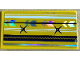 Part No: 87079pb1610  Name: Tile 2 x 4 with Cushion with Iridescent Mirrored Chevrons and Line, White and Black Stripes and Buttons Pattern (Sticker) - Set 41688