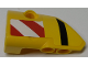 Part No: 87080pb056  Name: Technic, Panel Fairing # 1 Small Smooth Short, Side A with Black Stripe and Red and White Danger Stripes Pattern (Sticker) - Set 42009