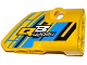 Part No: 87086pb021  Name: Technic, Panel Fairing # 2 Small Smooth Short, Side B with 'QB 42034' on Dark Azure, Yellow and Black Background Pattern (Sticker) - Set 42034