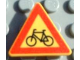 Part No: 892pb006  Name: Road Sign 2 x 2 Triangle with Clip with Bicycle Crossing Pattern