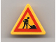 Part No: 892pb013  Name: Road Sign 2 x 2 Triangle with Clip with Worker and 1 Pile Pattern (Sticker) - Set 7905