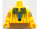 Part No: 973pb1401c01  Name: Torso Western Indians Blue Feather Pendant and Black Body Paint Pattern / Yellow Arms with Body Paint / Yellow Hands