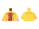Part No: 973pb4768c01  Name: Torso Jacket over Red Flower Shirt with Collar and Tie Pattern / Yellow Arms / Light Nougat Hands
