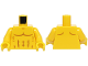 Part No: 973pb5732c01  Name: Torso Bare Chest with Muscles Outline, Shoulder Contours on Back Pattern (BAM) / Yellow Arms / Yellow Hands