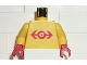 Part No: 973px128c01  Name: Torso Train Logo Large Red Pattern / Yellow Arms / Red Hands