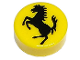 Part No: 98138pb319  Name: Tile, Round 1 x 1 with Black Horse Silhouette Ferrari Logo Pattern