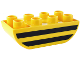 Part No: 98224pb013  Name: Duplo, Brick 2 x 4 Slope Curved Inverted Double with 2 Black Stripes Pattern