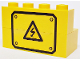 Part No: BA230pb01  Name: Stickered Assembly 4 x 2 x 2 with Black Electricity Danger Sign and Border Pattern (Sticker) - Set 7243 - 1 Brick 1 x 4, 1 Brick 2 x 4
