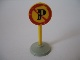 Part No: bb0140pb02c01  Name: Road Sign with Post, Round with No Parking Pattern, Type 1 Base