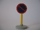 Part No: bb0140pb05c02  Name: Road Sign with Post, Round with No Parking Blue Pattern, Type 2 Base