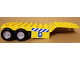 Part No: bb0793c01pb02  Name: Duplo Trailer Four Rear Wheels, Elevated Front End, 4 x 12 with Blue and White Danger Stripes and 'FIRST AID' Pattern on Both Sides (Stickers) - Set 7844