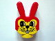 Part No: dupbunnyhead  Name: Duplo Figure Head Animal 2 x 2 Base Bunny / Rabbit with Whiskers Pattern