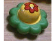 Part No: pri067pb01  Name: Primo Rattle Flower with 8 Green Petals and Red Flower Pattern