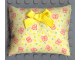 Part No: x22pb01  Name: Scala Cloth Pillow Large with Yellow Bow, Yellow and Green Dots and Red Butterflies Pattern