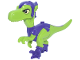 Part No: 109587pb01  Name: Dinosaur Body Raptor with Molded Dark Purple Hat, Shirt and Boots and Printed Black Eyebrows and Bright Light Yellow Eyes Pattern (Gobby-Raptor)