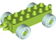 Part No: 11248c08  Name: Duplo Car Base 2 x 6 with Open Hitch End and Light Aqua Wheels with Fake Bolts