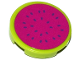 Part No: 14769pb132  Name: Tile, Round 2 x 2 with Bottom Stud Holder with Watermelon Slice Pattern (Sticker) - Set 41118