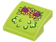 Part No: 15068pb071  Name: Slope, Curved 2 x 2 x 2/3 with Magenta and Bright Light Orange Flowers and Lime Leaves Pattern (Sticker) - Set 41175