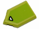 Part No: 22385pb171  Name: Tile, Modified 2 x 3 Pentagonal with Black Contoured White Triangle on Lime Background Pattern (Sticker) - Set 70826
