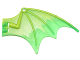 Part No: 23989pb02  Name: Dragon Wing 13 x 8 with Trans-Bright Green Trailing Edge Pattern
