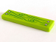 Part No: 2431pb0616  Name: Tile 1 x 4 with Green Wood Grain and 4 Screws Pattern (Sticker) - Set 41335