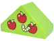 Part No: 29303pb004  Name: Duplo, Brick 4 x 2 Slope 45 Double with Red Apples, White Highlights, Yellowish Green Leaves and Worm Pattern