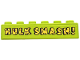 Part No: 3009pb270  Name: Brick 1 x 6 with Yellow 'HULK SMASH!' with Dark Purple Outline and Cracks Pattern (Sticker) - Set 76312